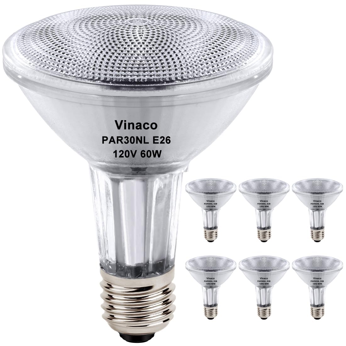 Vinaco PAR30 long-neck bulb in a 6-pack for durable flood lighting