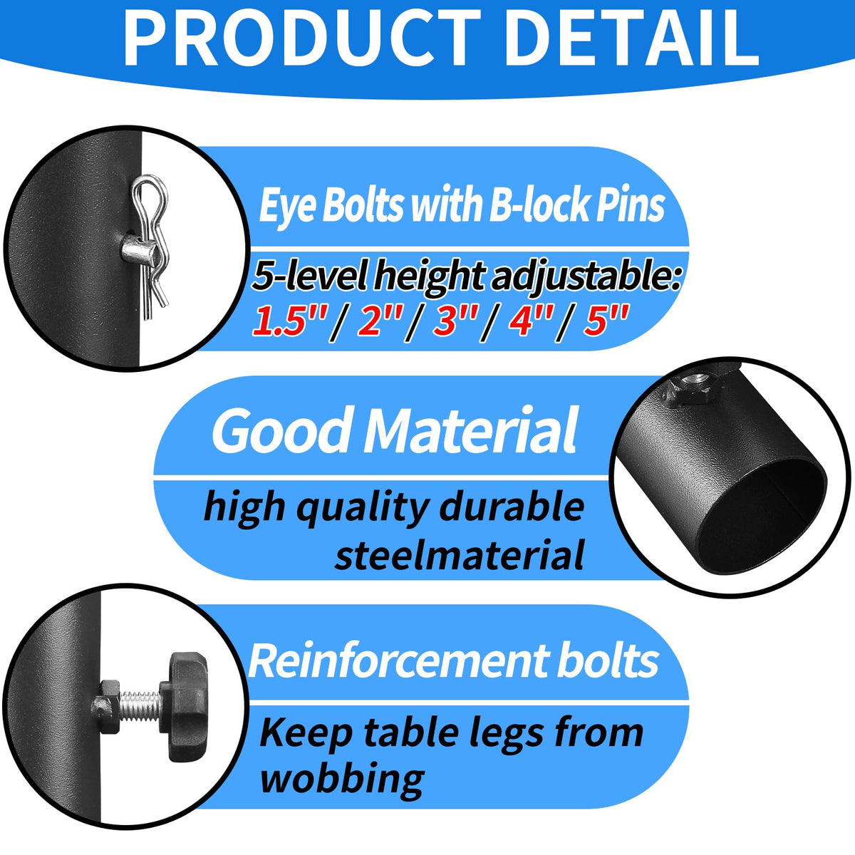 VinBee durable steel construction with black finish resists wear