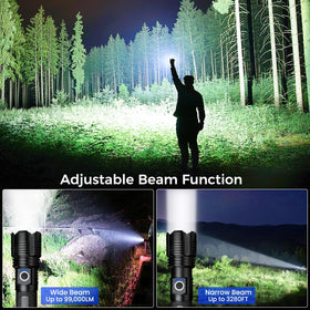 Vinderfine flashlight offers High, Medium, Low, Strobe, and SOS modes.