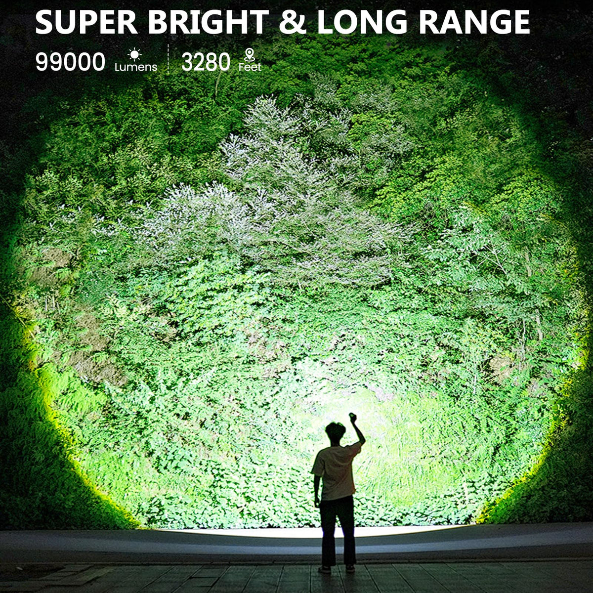 Vinderfine flashlight with USB-C fast charging for quick outdoor setup.