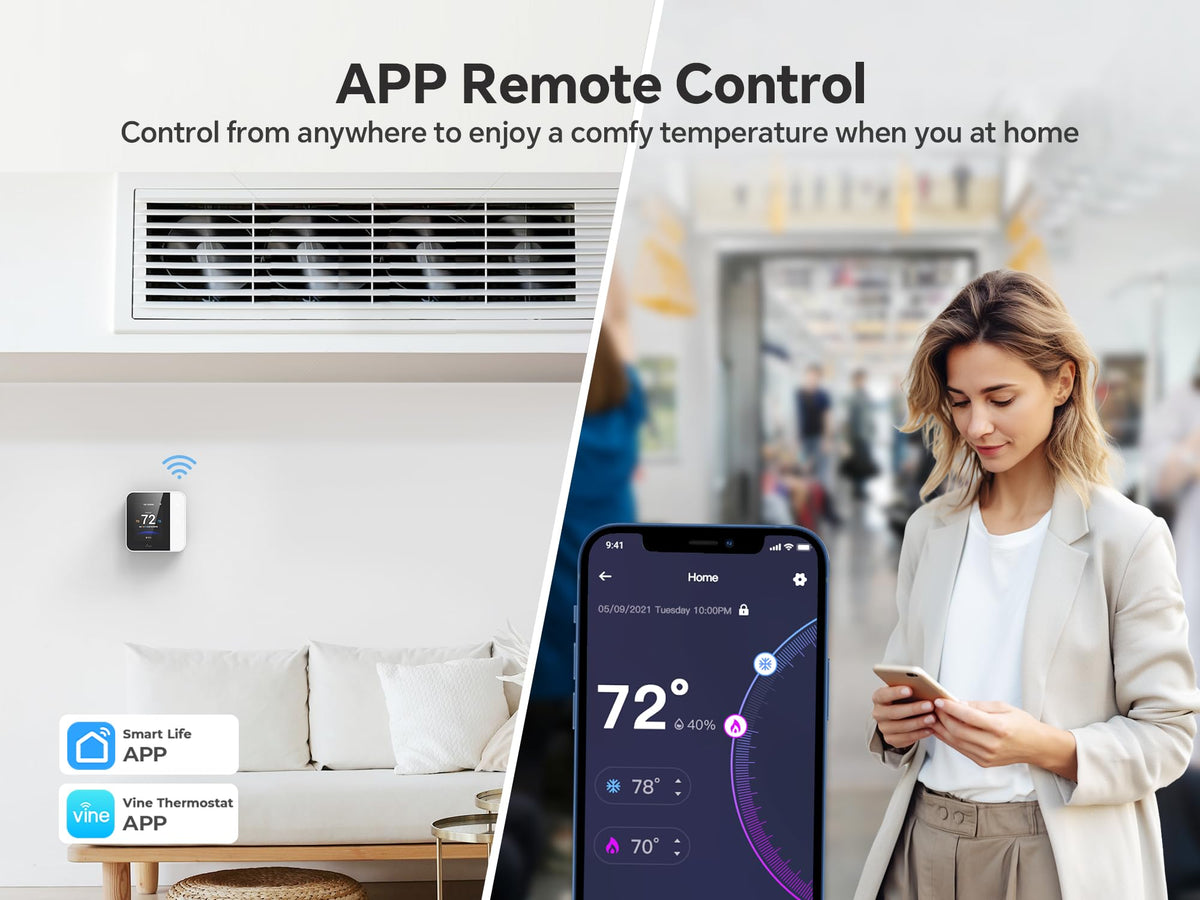 vine Smart Thermostat scheduling interface for 7day 8period programs