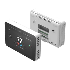 Vine thermostat shows weather and lets you manage fan control for comfort.