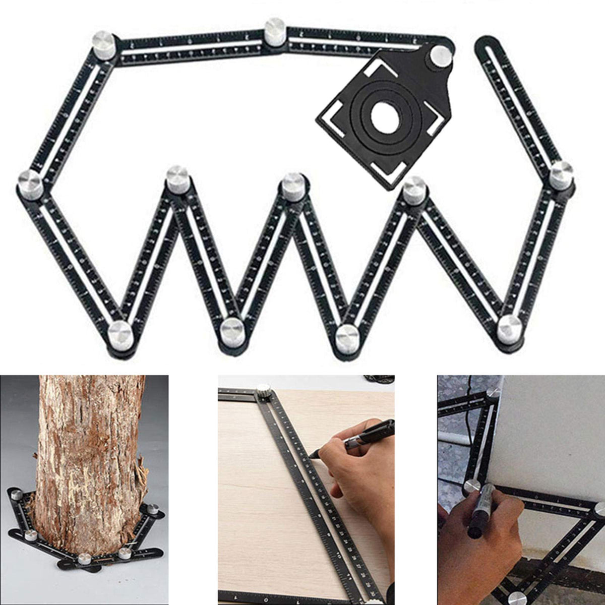 VINGAA multi-angle ruler, 12-sided design, ideal for flexible angle measurement in projects