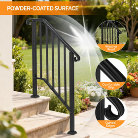 VINGLI handrail with adjustable height supports 0–35 degrees on stairs.