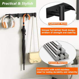 VINHOLD stainless steel finish on coat rack demonstrates durability and modern style.