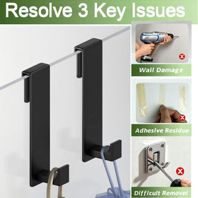 VINHOLD extended-length hook provides easy reach across the shower
