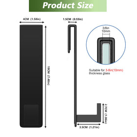 VINHOLD hook fits frameless glass doors up to 3/8 inch thick without drilling