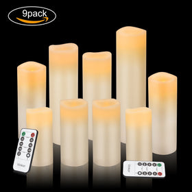 Vinkor ivory 5in flameless pillar candle with long-lasting mood lighting