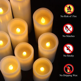 Vinkor ivory 8in flameless pillar candle creates warm room glow