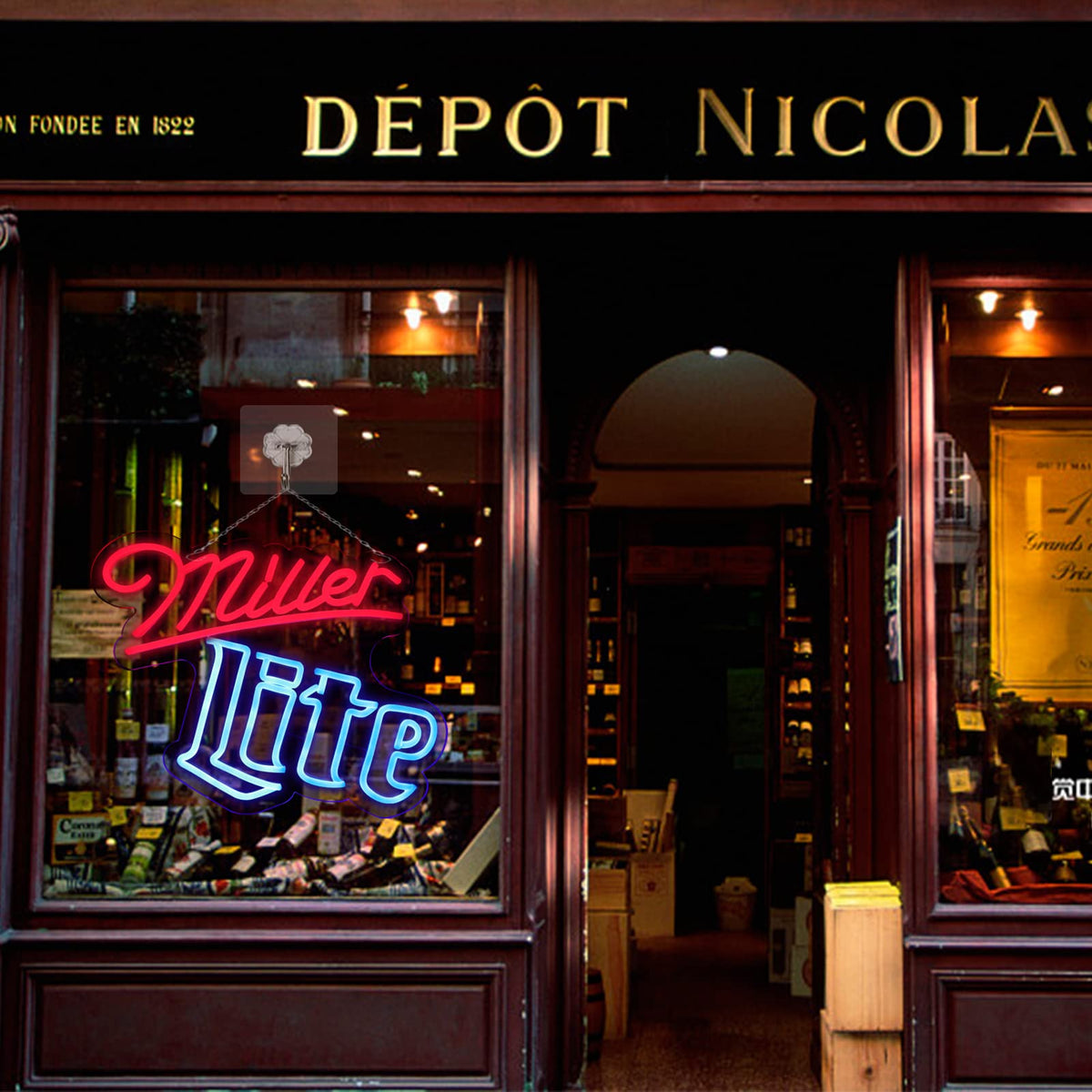 Vinray Miller neon sign clear backplate for a sleek display.