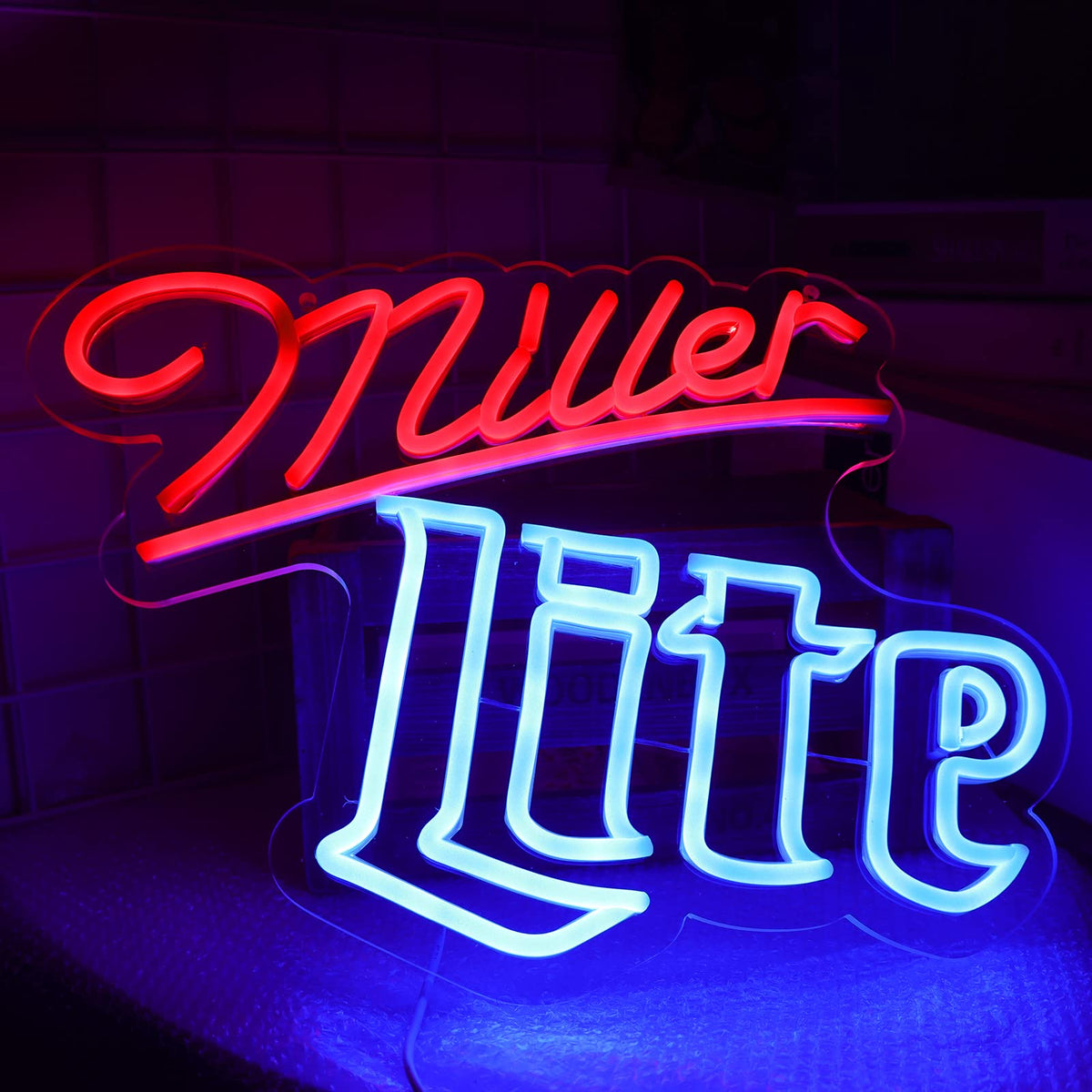 Vinray Miller neon sign front-lit for vibrant wall decor.