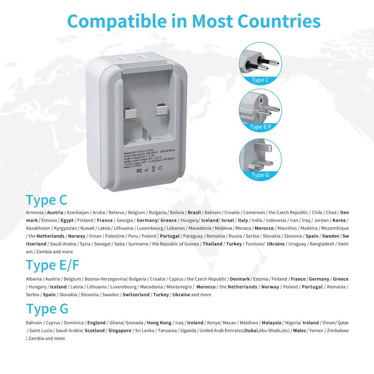VINTAR 5-in-1 adapter with two USB-C ports and one USB-A for charging