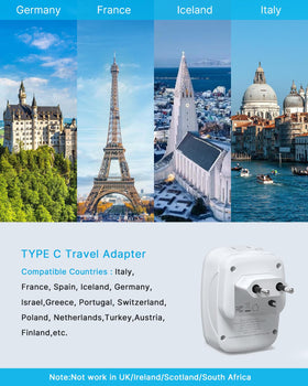 VINTAR compact travel adapter ready in a carry-on bag.