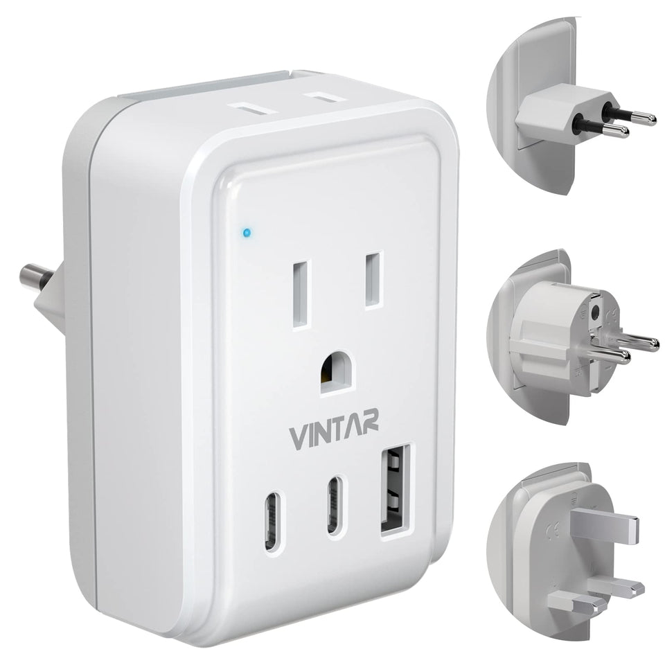 VINTAR European travel adapter compact design for easy packing and travel