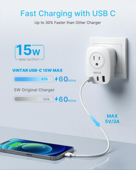 VINTAR LED indicator shows power status at a glance.