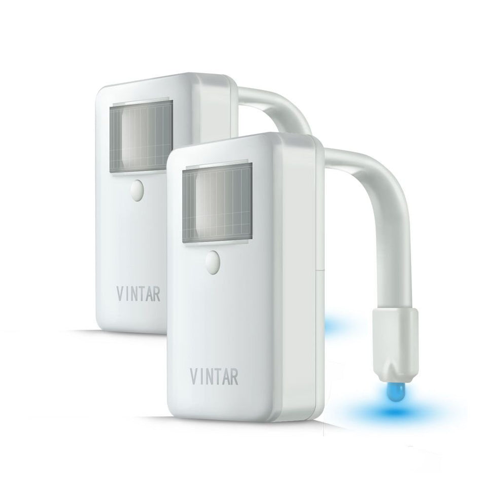VINTAR toilet night light with motion sensor guides nighttime visits.