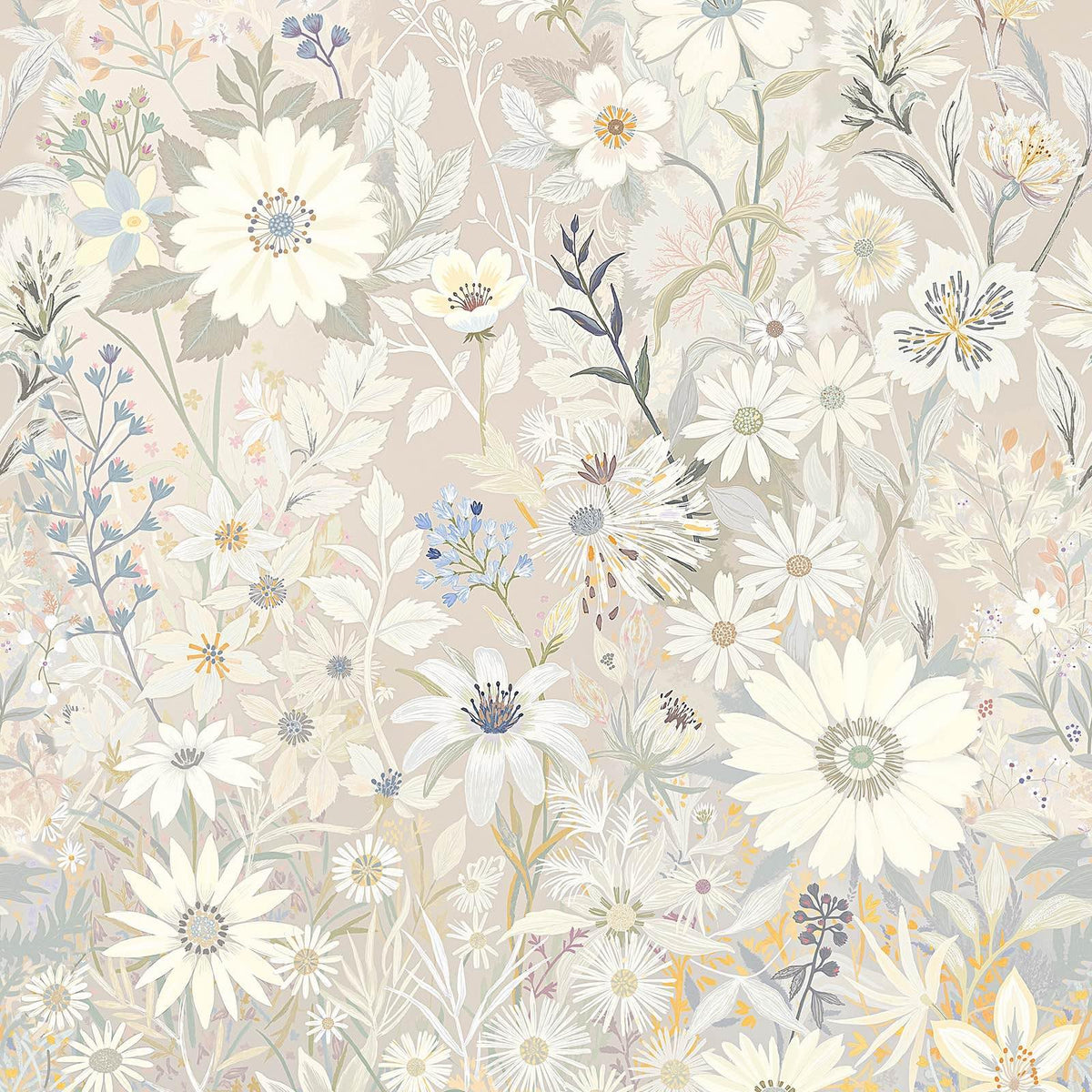 Vintique wallpaper abstract floral pattern adds vibrant, artistic wall texture.