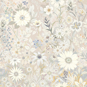 Vintique wallpaper abstract floral pattern adds vibrant, artistic wall texture.