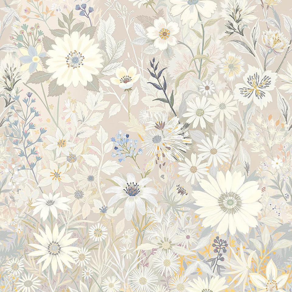 Vintique wallpaper abstract floral pattern adds vibrant, artistic wall texture.