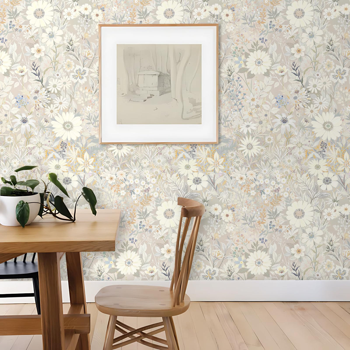 Vintique wallpaper removable with no glue needed for easy changes.