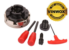 VINWOX spring-loaded center punch included for accurate centering.