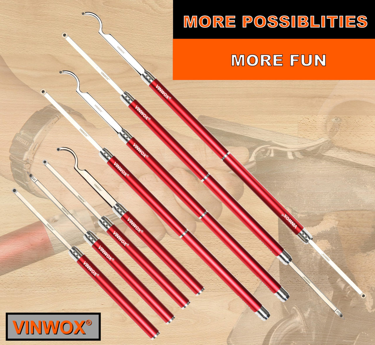 VINWOX swan-neck hollower for hollowing bowls with control.