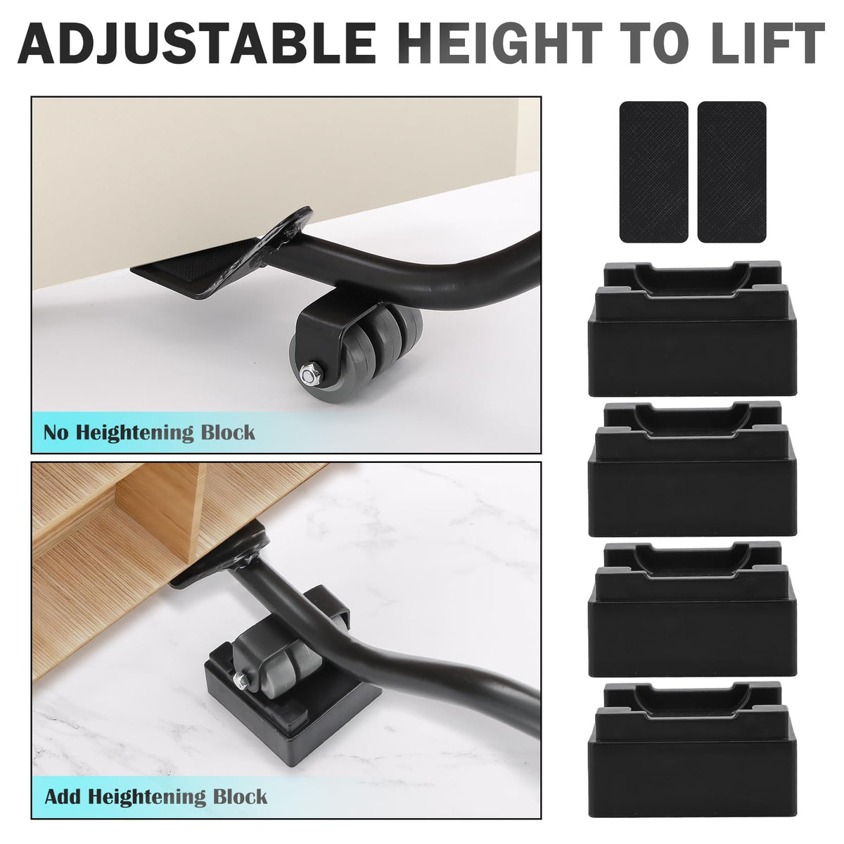 VIOBEPASS Protective Pads attached to lifter to protect surfaces
