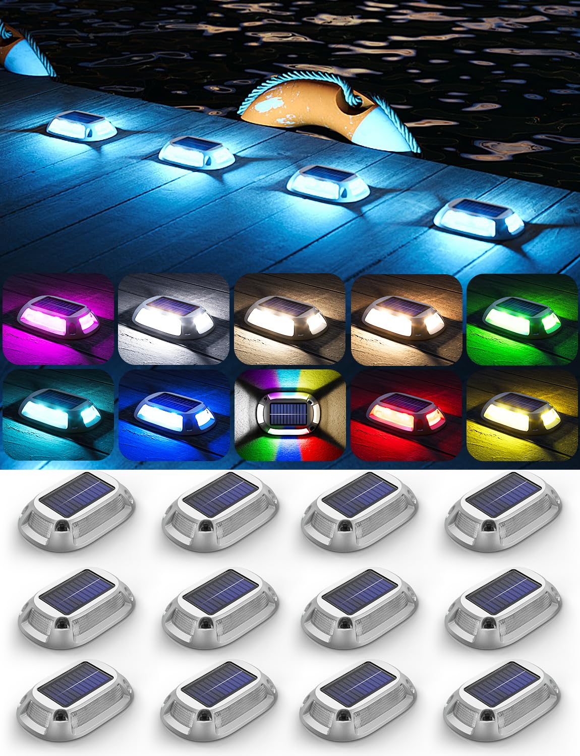 VIODAIM 12Pack solar driveway lights illuminate walkways for safer nights