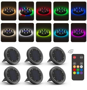 VIODAIM color-changing solar ground light with remote ideal for guiding pathways.
