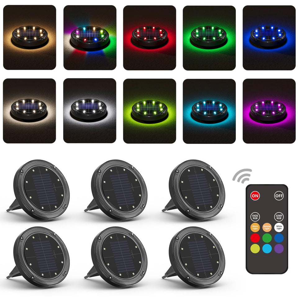 VIODAIM color-changing solar ground light with remote ideal for guiding pathways.