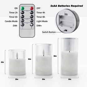VIODAIM remote-controlled candles for easy dimming and timer programming