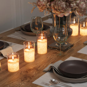 VIODAIM warm white glow through clear glass creates inviting room atmosphere