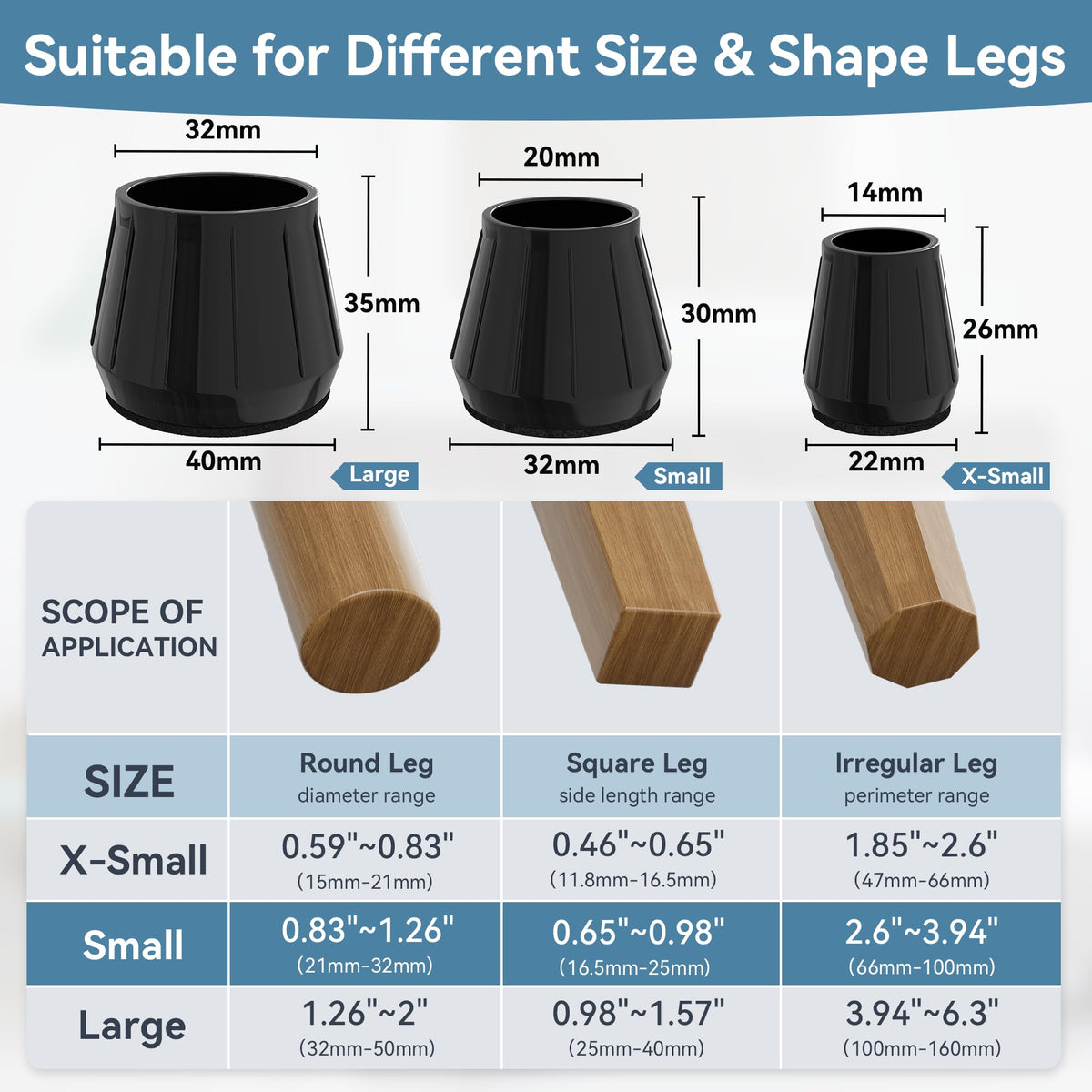 Violibar hardwood floor protectors keep wooden and tiled surfaces safe during chair movement