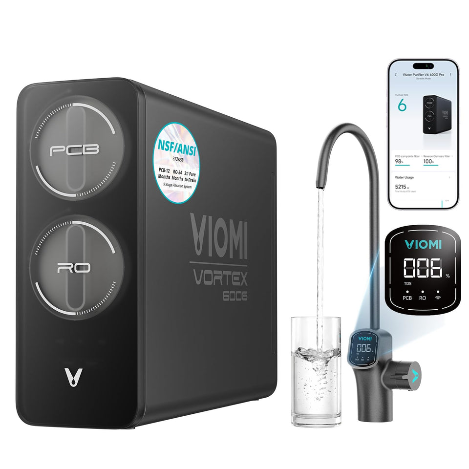 VIOMI V6 Pro under-sink installation for purified water access.