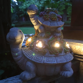 VIOYOUNS turtle statue with succulent-friendly base adds life to patios and pathways.