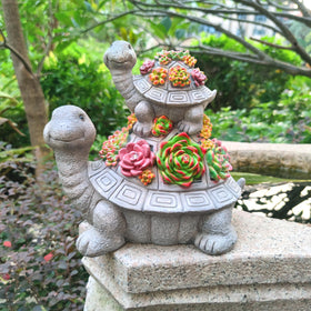 VIOYOUNS resin turtle figure with UV coating maintains color over time.