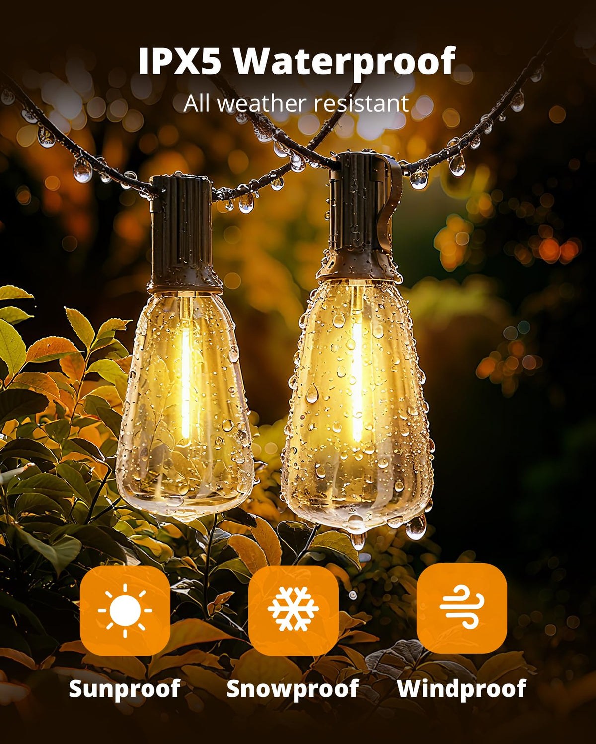 VIPAR string lights include two spare bulbs for ongoing brightness at events.
