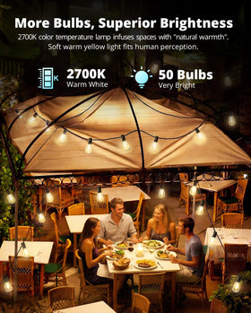 VIPAR 2700K warm white glow creates cozy outdoor ambience