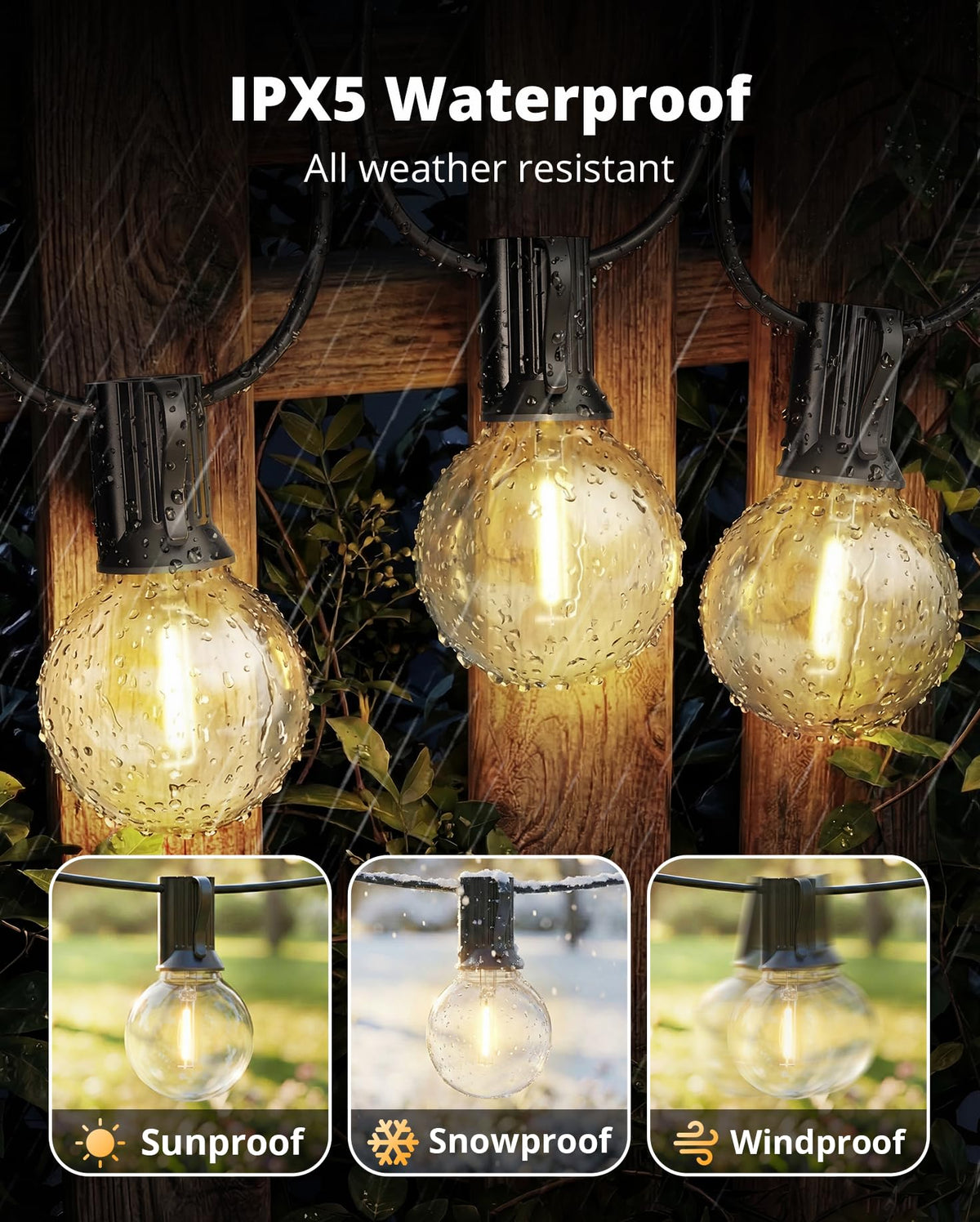 VIPAR easy 60ft installation with bulbs nicely spaced for draping