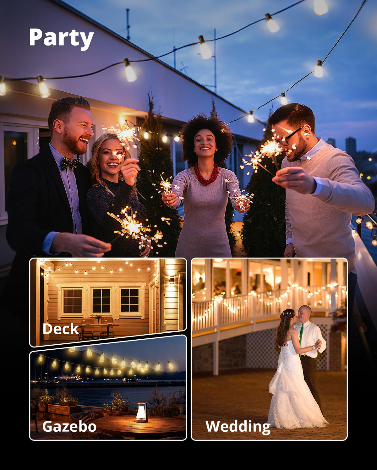 VIPAR porch, garden, and deck lighting creates cozy outdoor ambiance