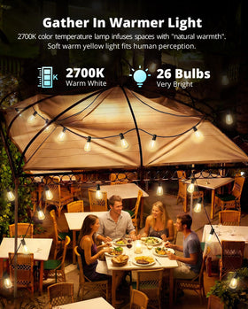 VIPAR warm 2700K glow creating cozy evenings outdoors