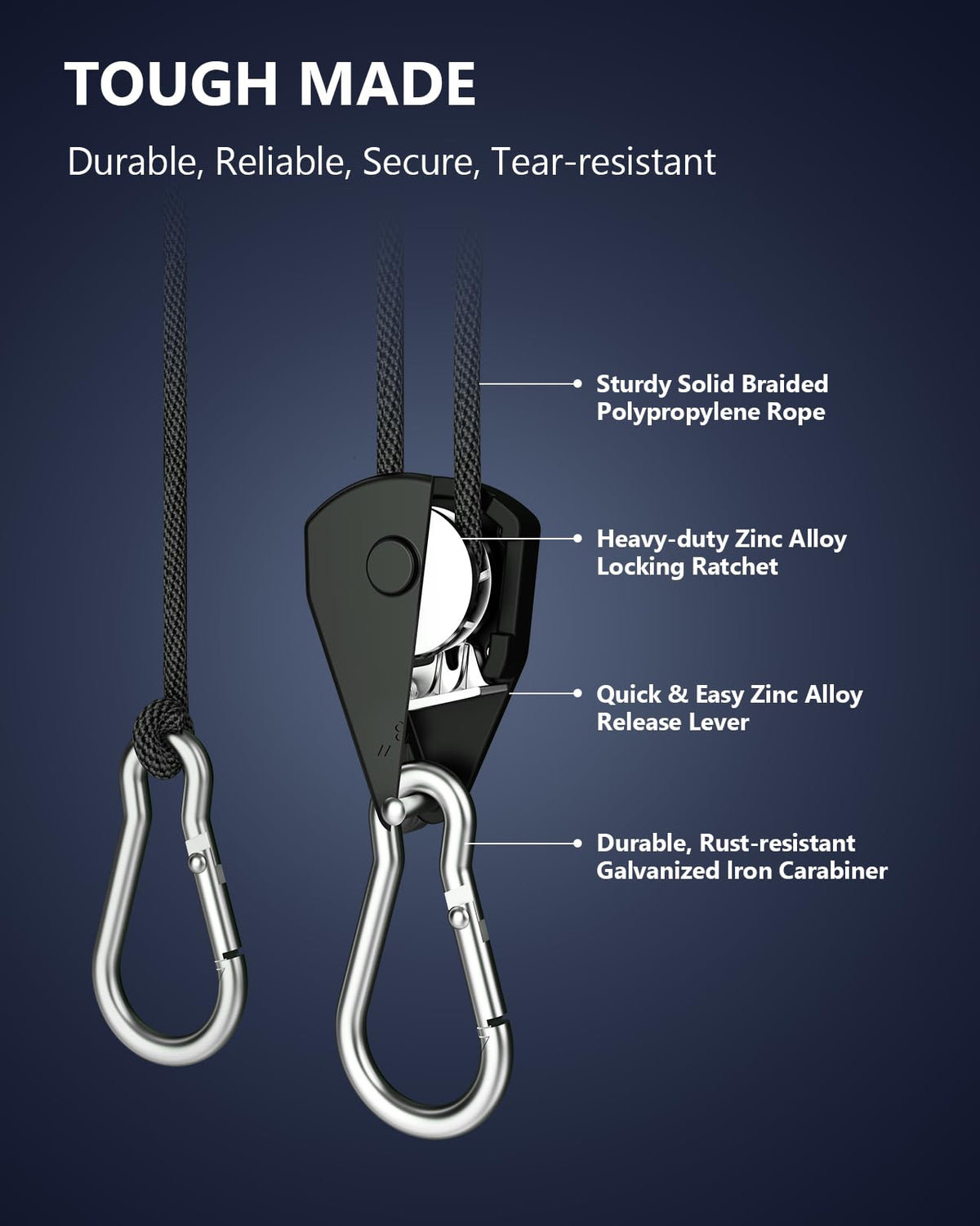 VIPARSPECTRA galvanized carabiner hooks resist rust outdoors