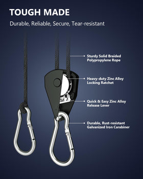 VIPARSPECTRA galvanized carabiner hooks resist rust outdoors