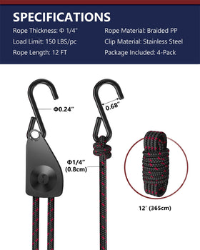 VIPARSPECTRA ratchet tie-down strap 4-pack provides versatile options