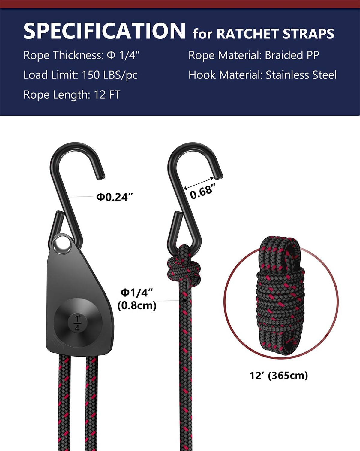 VIPARSPECTRA ratchet straps ideal for garages, trucks, tents and banners