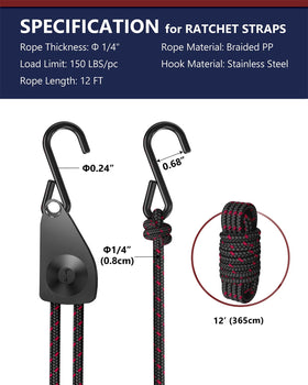 VIPARSPECTRA ratchet straps ideal for garages, trucks, tents and banners