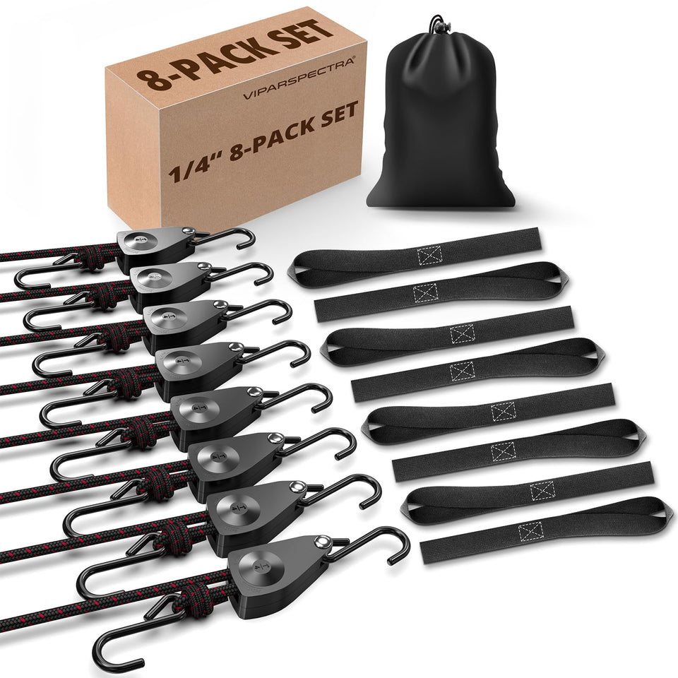 VIPARSPECTRA ratchet tie down closeup showing durable braided rope for secure holds