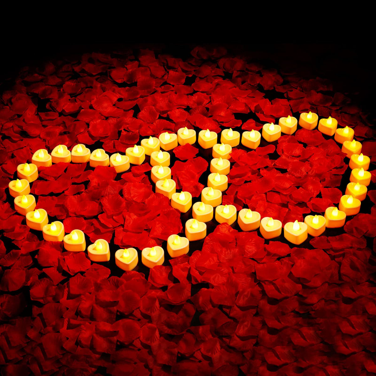 VIPbuy heart LED candles provide safe, flameless lighting.