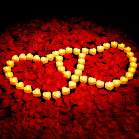 VIPbuy heart LED candles provide safe, flameless lighting.