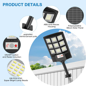 Vipzon dusk-to-dawn mode keeps spaces lit with solar-powered consistency.